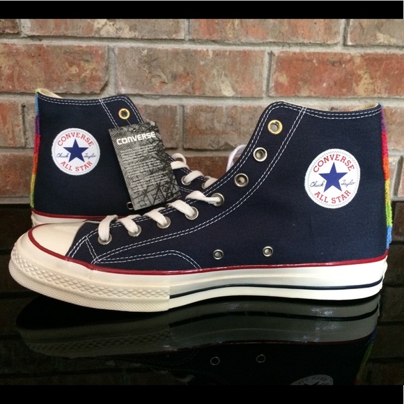 Converse navy rainbow high tops - Picture 3 of 5